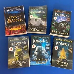 Lockwood and Co Jonathan Stroud books and Rachel Caine “Ink and Bone”